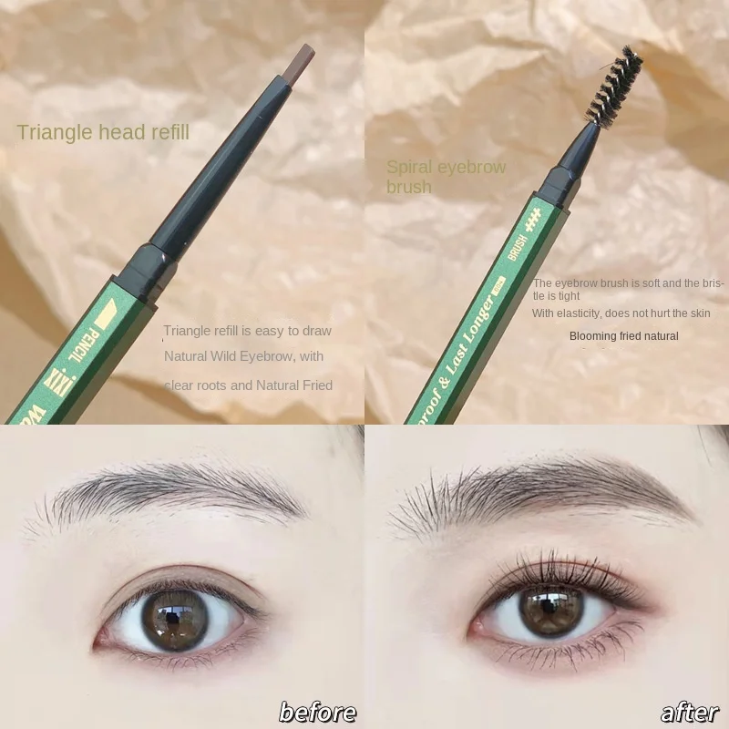 

Xixi Double Head Ultra Fine Eyebrow Pencil Long Lasting Waterproof Eye Brow Tatoo Pen Tint Enhance Cosmetics Makeup with Brush
