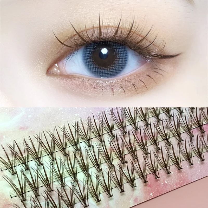 

A/M Shape Premade Makeup Individual Lashes Cluster Wispy Spikes Eyelash Fish Tail Cluster Eyelash Natural Fluffy False Eyelash