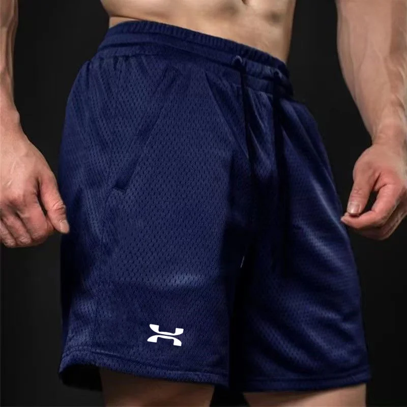 New fashionable men’s sports, running, fitness, outdoor wear, loose beach casual shorts, polyester multi-color home