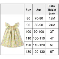 Robe d'été florale pour filles de 1 2 3 4 5 6 ans, Design smocké avec manches volantes, vêtements quotidiens mignons pour bébés en bas âge 6