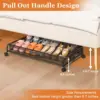 Under Bed Shoe Storage with Wheels, 2 Pack Rolling Under Bed Storage Containers for Shoes Metal Shoe Rack Organizer 6