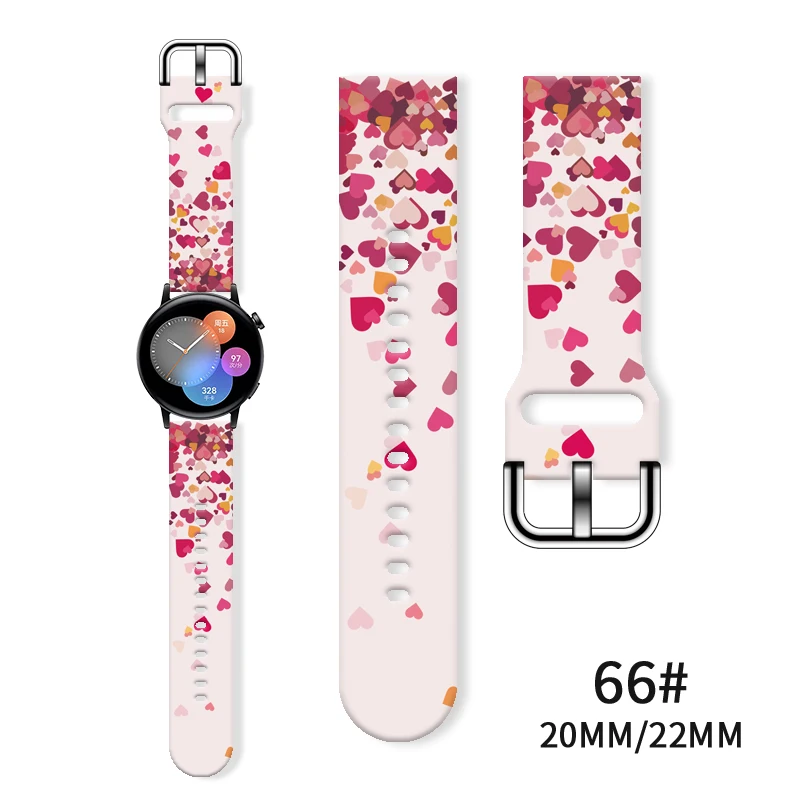 

20mm Printed Strap for Samsung Galaxy Watch 5/4 40mm 44mm 4Classic 42mm 46mm Replaceable Bracelet 22mm Watchband for 5Pro 45mm