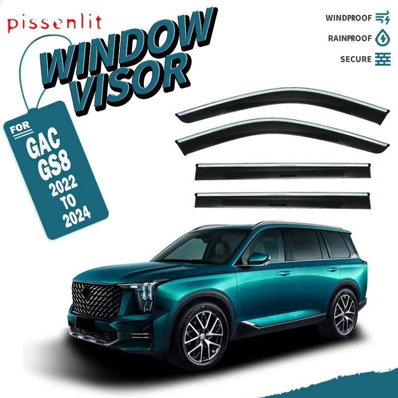 Window Visor for GAC GS8 GS8S Accessories Weathershields Chrome Deflector Window Trim Awnings