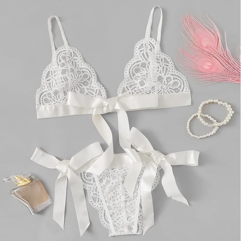 Erotische Lingerie Sets Kant Sexy Porno Ondergoed Vrouwen Sexy Lingerie Sex Kleding Strik Bh String Set Verleiding Exotisch_voghion.com