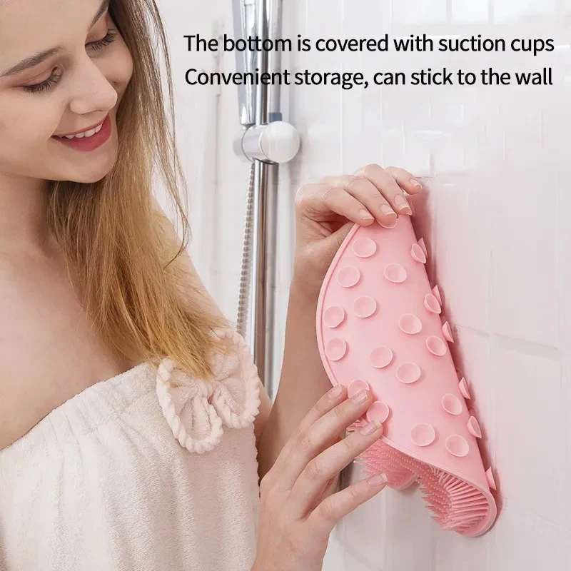 Foot Wash Brush Rub Back with Sucker Brush Bathroom Tool Foot Massage Pad Shower Massage Mat Exfoliating Bath Pad Bath Sponge 3