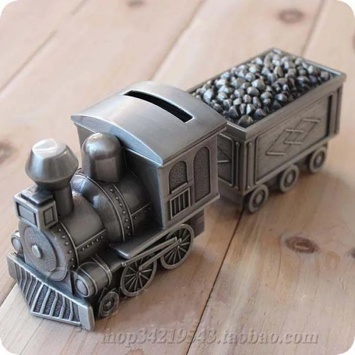 Creative Metal Train Coin Organizer Money Savings Bank Cute Piggy Banks For Kids Money Safe box PB018 5