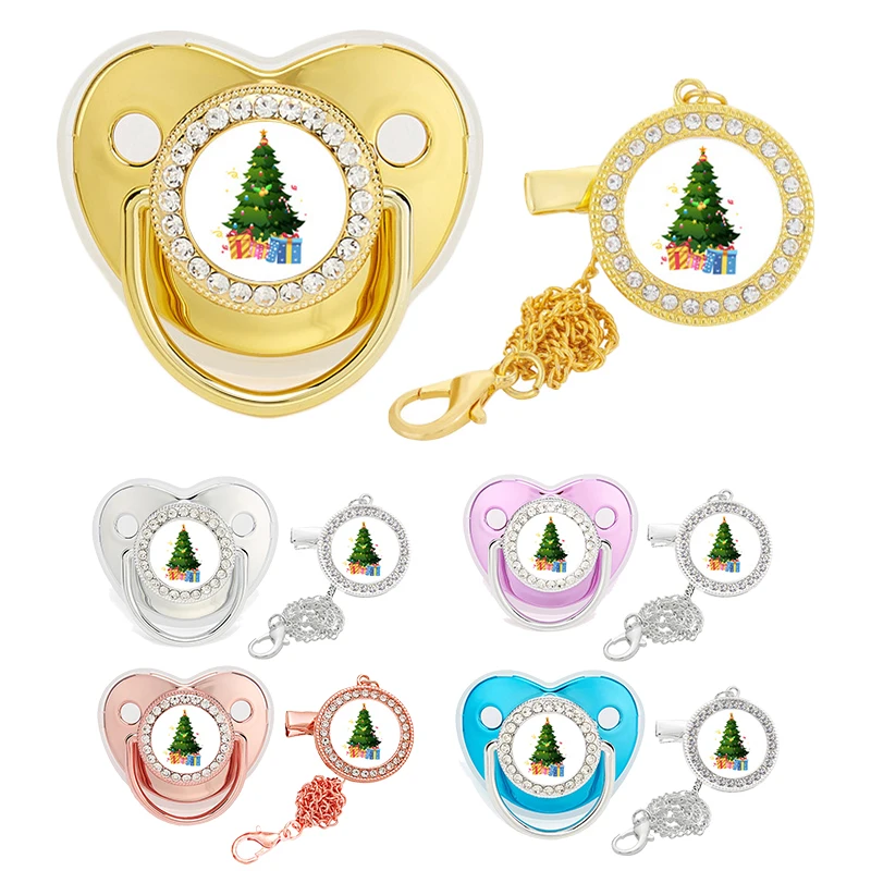 

Алмазная Рождественская елка, Детская Соска-пустышка с зажимом, шикарная Соска-пустышка для будущей мамы, рождественский подарок, соска-пустышка для младенца