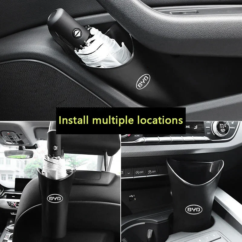Multifunctional Car Water-proof Umbrella Set Storage Bucket for BYD Qin Tang Song Yuan L3 F6 S8 M6 F3R S7 G3 E5 Surui Inner Trim