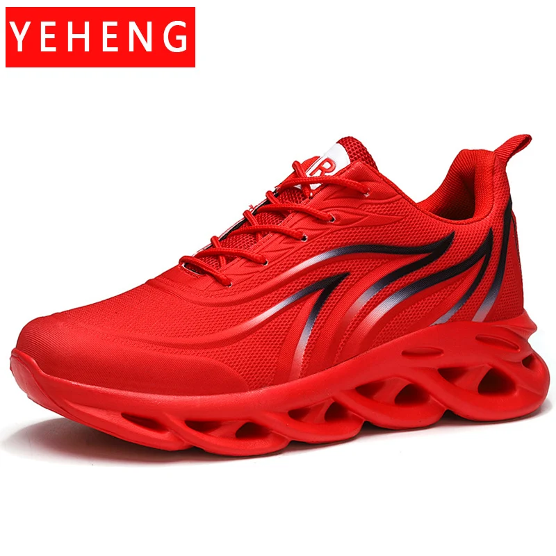 

Classics Men's Flame Printed Sneakers Flying Weave Sports Shoes Man Comfortable Running Shoes Outdoor Men Outdoor Athletic Shoes