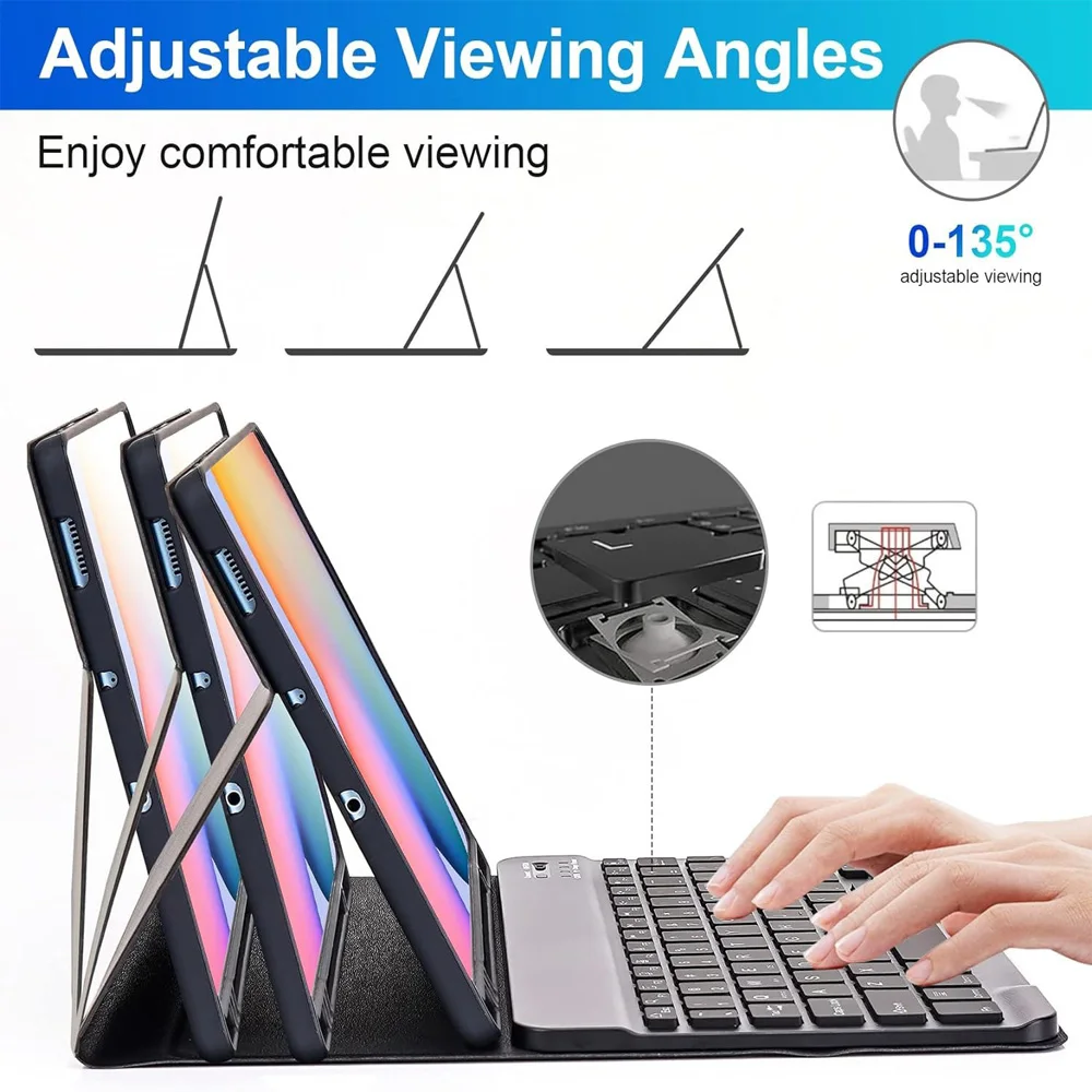Premium Tablet Case and Keyboard Cover with Pencil Holder, 10.4-Inch