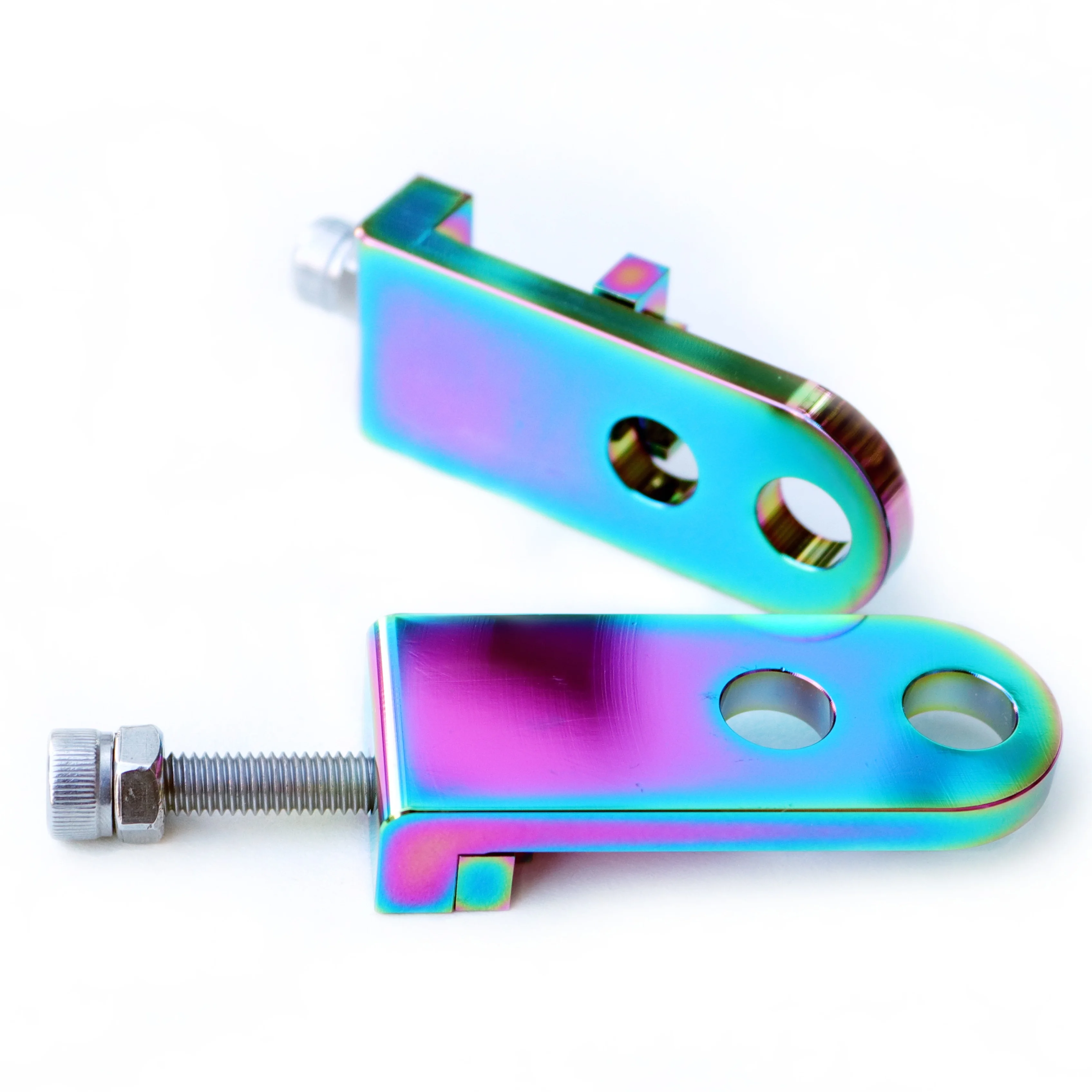 

CNC Aluminum 10mm Bicycle Chain Regulator with Double Hole BMX Single Speed Fixed Gear Color Electroplating