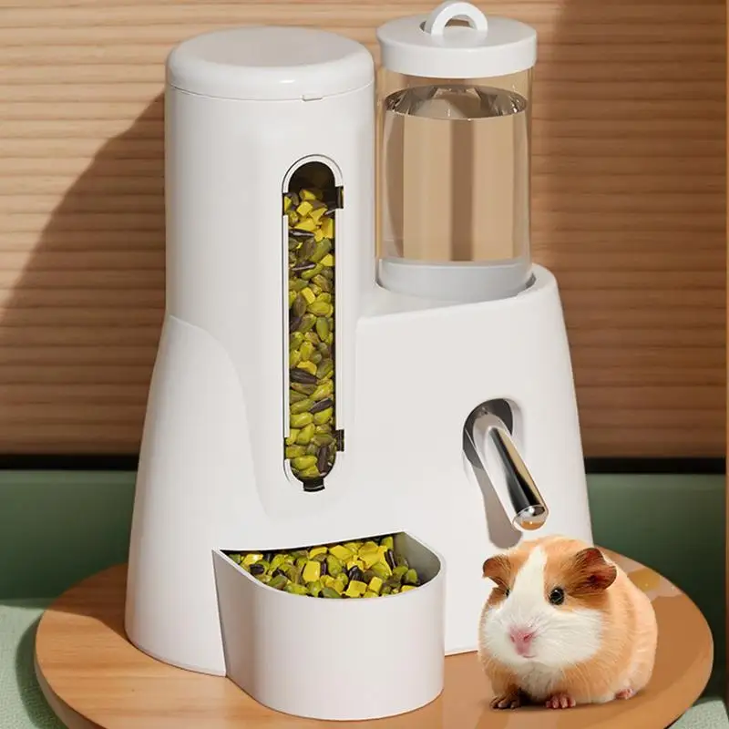 Hamster Feeder And Waterer Automatic Feeder Food Water Dispenser 2 In 1 No Drip Feeding Supplies Large Capacity Leakproof Ferret