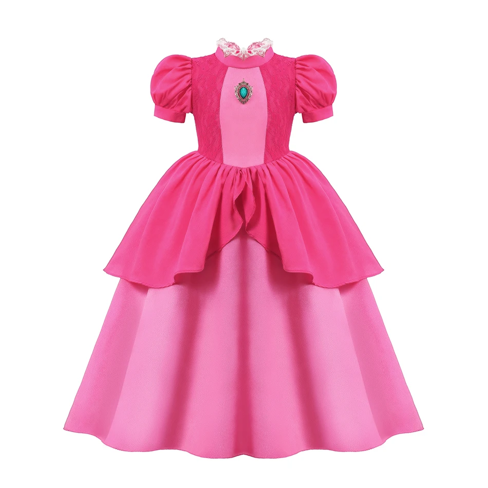 thumbnail image 1 of Disfraz de princesa de melocotón para niños, vestido de actuación de escenario de Margarita y galaxia, traje de fiesta de Halloween de cumpleaños elegante, vestidos de Cosplay, 1 of 5
