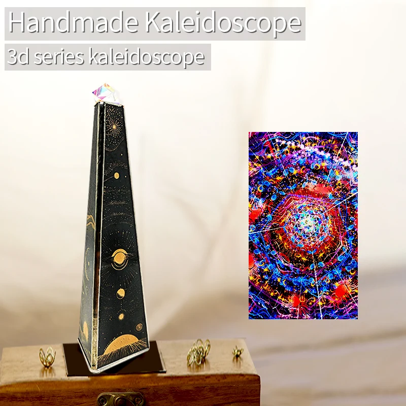 7.5" Stars and Moon Kaleidoscope for Adults Handmade Sun Planet Universe Kaleidoscope Wedding Anniversary Birthday Gift Toy