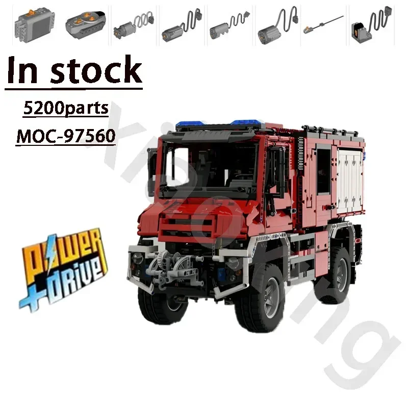 Moc-97560 New City Sprinkler 218 Fire Truck Building Block Modello 5200 Parti Little Kids Dream Fire Hero Fire Truck Giocattolo Per Bambini Regalo