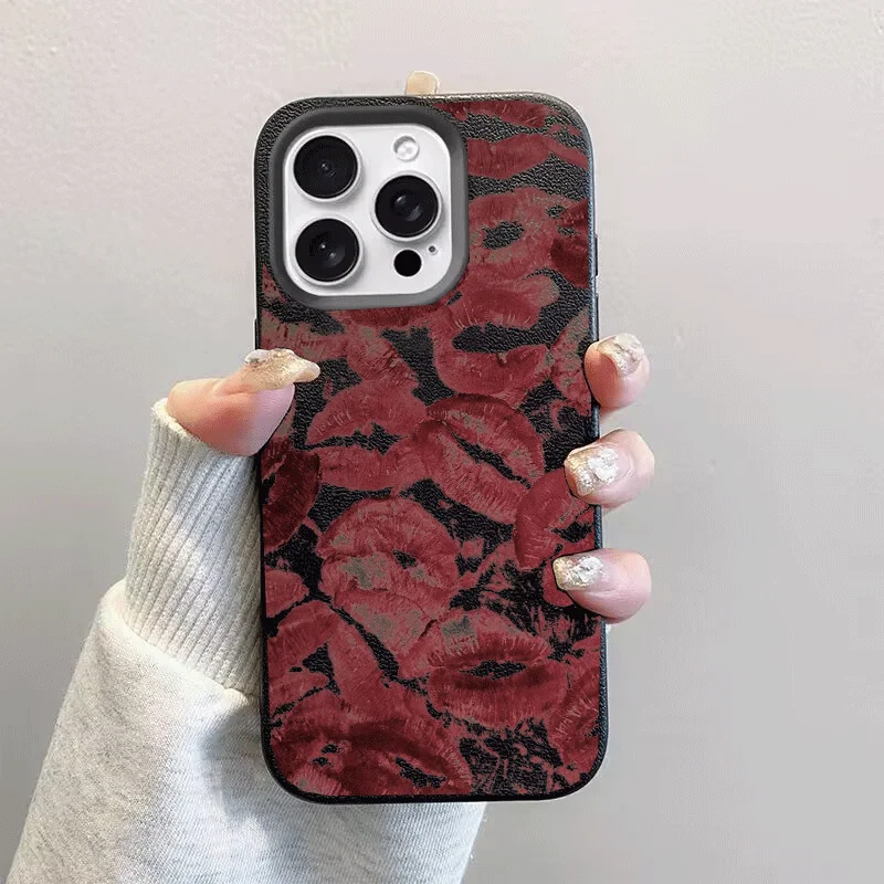 Red Lips Kiss Print Phone Case