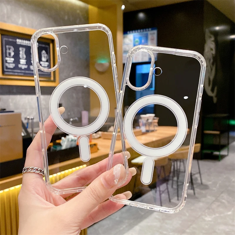 Crystal Clear Magnetic Wireless Charging Case with Acrylic Cover