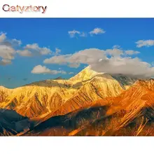 

GATYZTORY Mountains Landscape Painting By Numbers For Adults 50x65cm Diy Framed Oil Paints Unique Gift For Home Decor Arts
