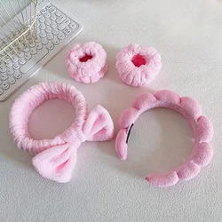 4-Piece Chic Skincare Headband and Accessory Set (Pink)