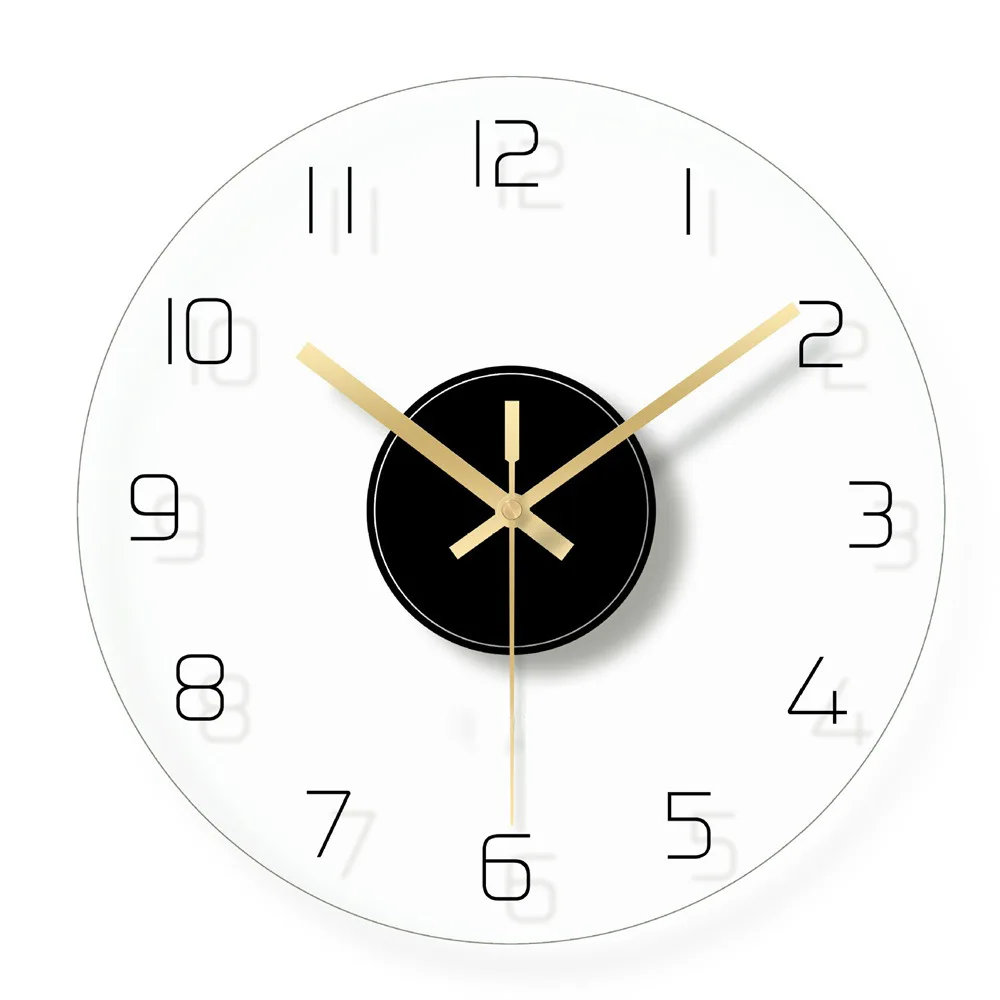 

Silent Round Wall Clock Home Decor,Nordic Modern Electronic Wall Clock For Decorative Living Room,Unusual Mural Clock