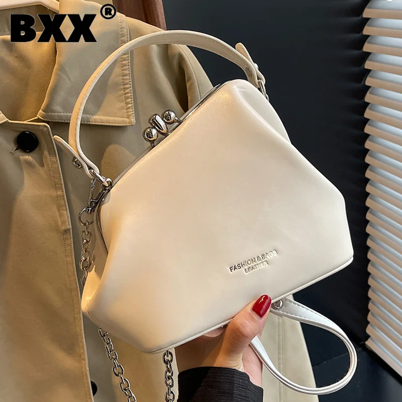 

[BXX] Fashion Women's Handbag Metal Buckle Detachable Chain Folds Solid Color One Shoulder Crossbody Bag 2023 New Tide 8CY147