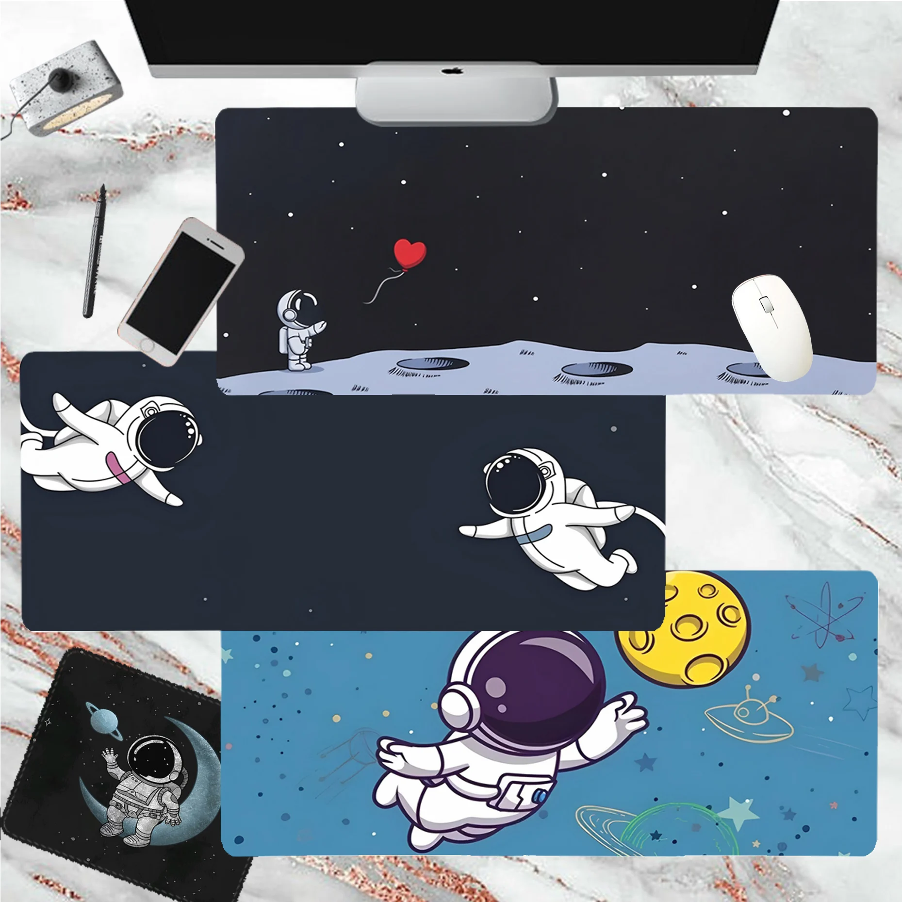 

Astronaut Mousepad girl pad Keyboards Mat Rubber Gaming mousepad Desk Mat Size for large Edge Locking Game Keyboard Pad