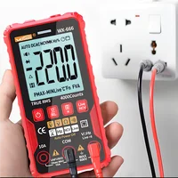 QHTITEC WX666 Digital Mini Multimeter Tester Auto Multimetro True Rms Tranistor Meter with NCV Data Hold 4000counts Flashlight 1