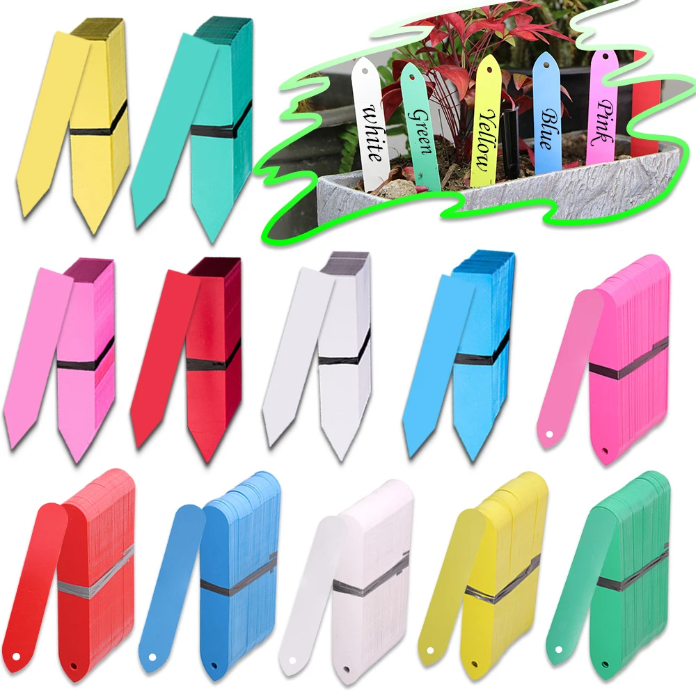 100PCS Multicolor Waterproof Plant Label Re-usable Tag Nursery Markers Sign for Garden Vegetable Patch Flowers Seedling Discern large ceramic pots