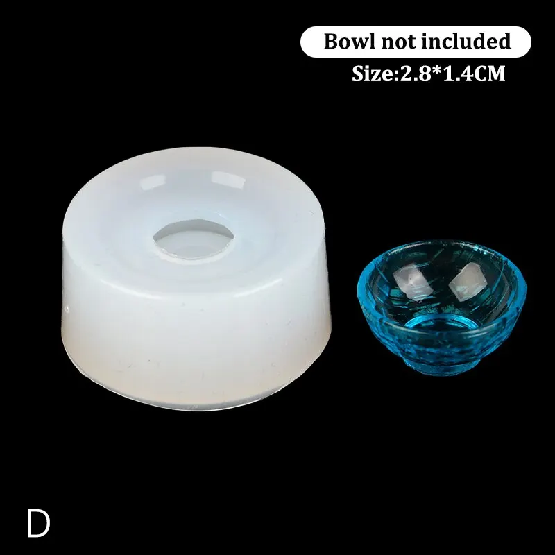 Mini Mold 1:12 Dollhouse Miniature Bowl Dish Plate Tableware DIY Drop UV Glue Silicone Mold Doll House Home Decor(Only Mold)