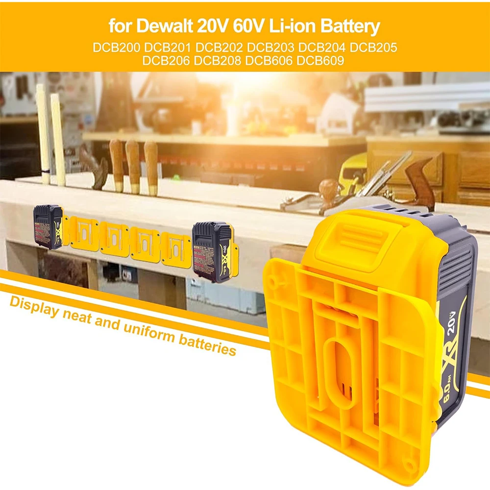 Battery Holder for Dewalt 18V 20V Li-ion Battery ,Wall Mount Battery Storage Hol