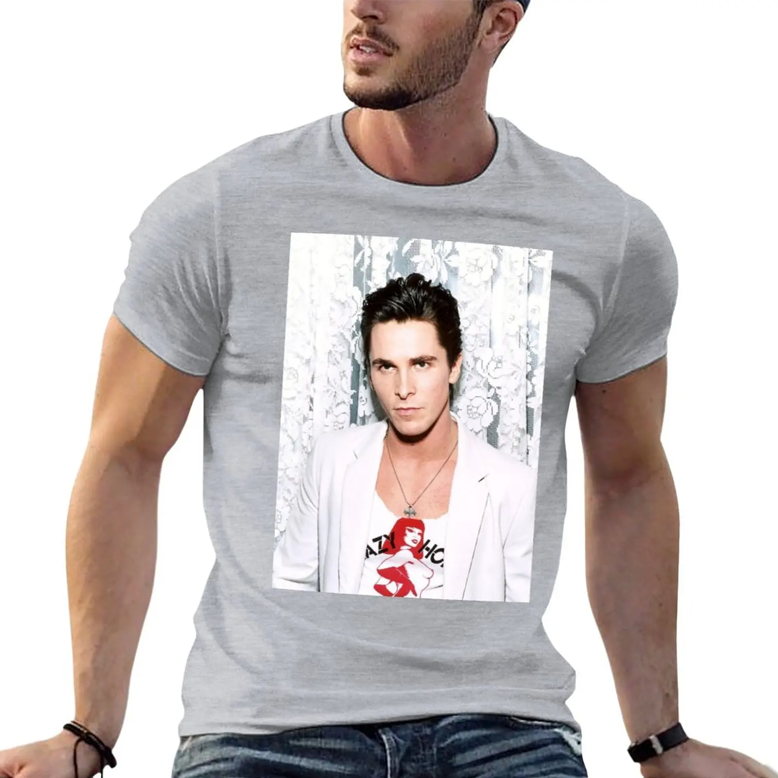 

christian bale T-Shirt tops sports fan t-shirts tees Short sleeve black t shirts for men
