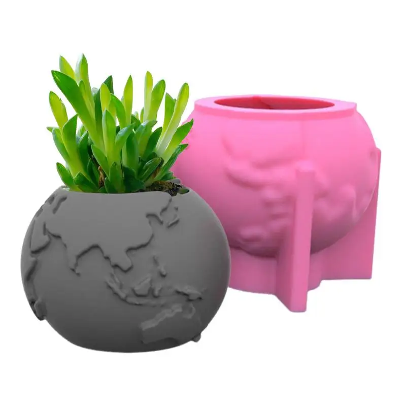 

Succulent Planter Silicone Mold Soft And Reusable Planter Globe Shape Concrete Flower Mold For Candle Clay Cement Storage Box