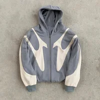 American  Retro Letter Printed Devil Pattern Hoodie Y2k Harajuku Casual Couple Zipper Hoodies Sweatshirt Fashion Street Clothing 1