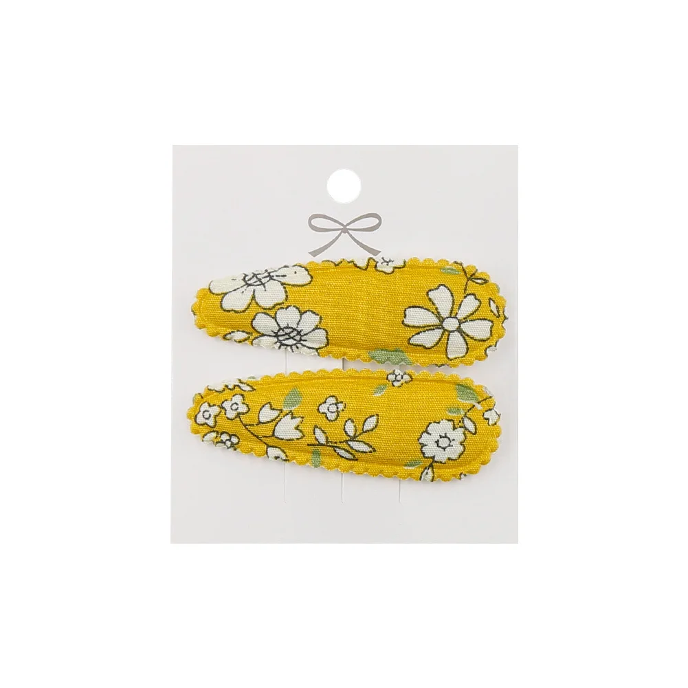 Hair Clips 2pc Floral Print 2inch Basic Snap - Uniqwear