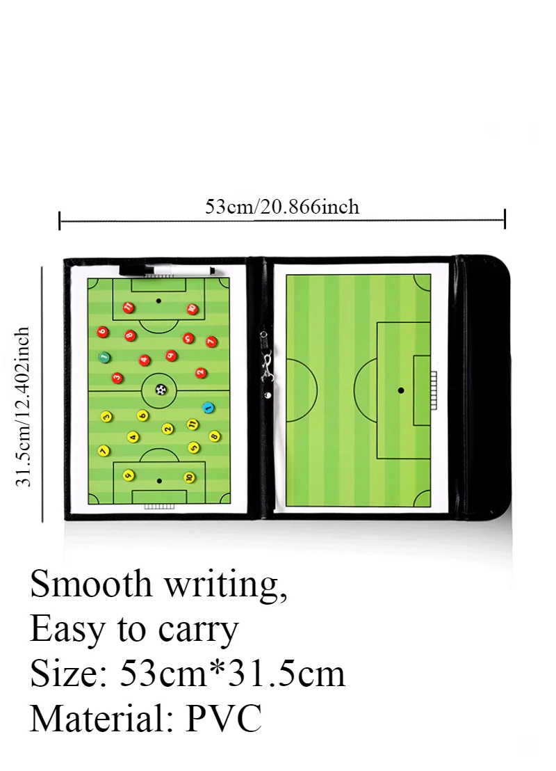 Coaching-Tafel mit glatter Schreibfläche und Magnetteilen.
