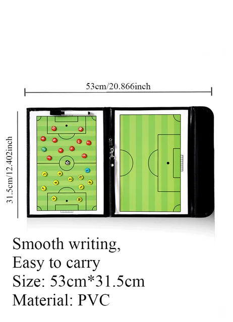 54cm Foldable Magnetic Tactic Board Soccer Coaching Coach's Tactical Board Football Game Football Training Tactics Clipboard 2