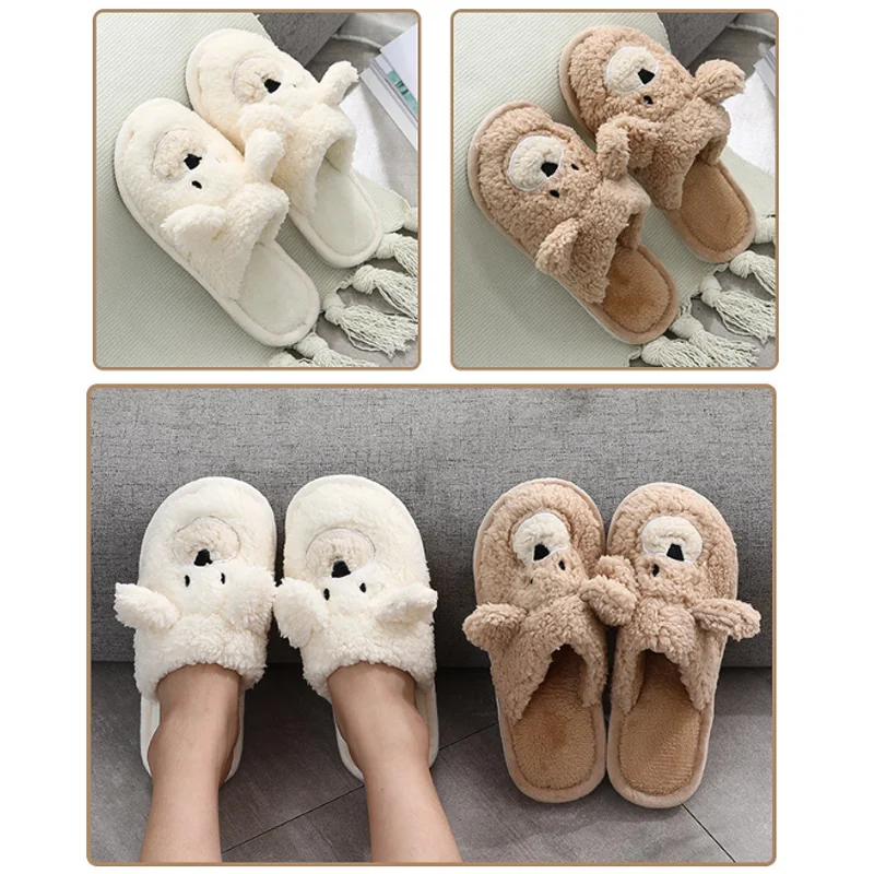 

New slippers women's home floor slippers autumn winter home warm plush cotton slippers