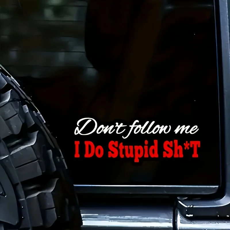 Stupid Cartoon Stickers - Suitable for Cars, Trucks, Vans, Laptops, Suitcases, Bumper Boxes, Window Table Glass Printing - 4