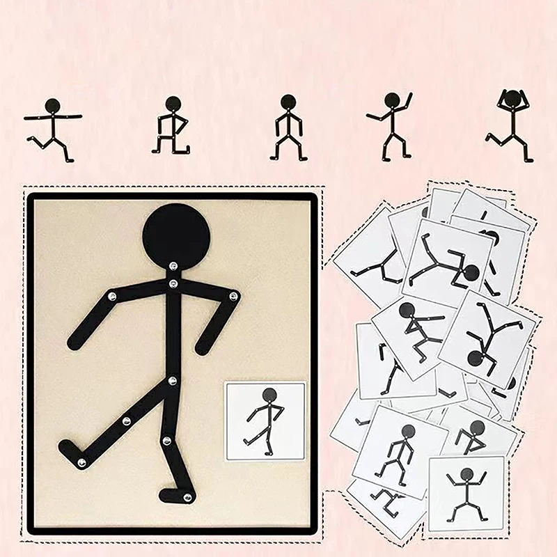 

Creative Sport Little Man Jointed Puzzle Board Toy Posture Matching Tangram Board Jigsaw for Baby Child Early Education