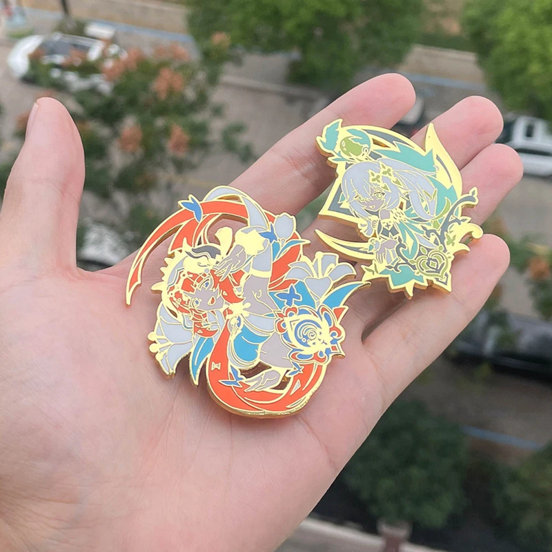 

Anime Genshin Impact Wendi Tartaglia Pins Brooch Ganyu Keqing Xiao lumine Figure Enamel Badge Brooches Lapel Pin Jewelry Gifts