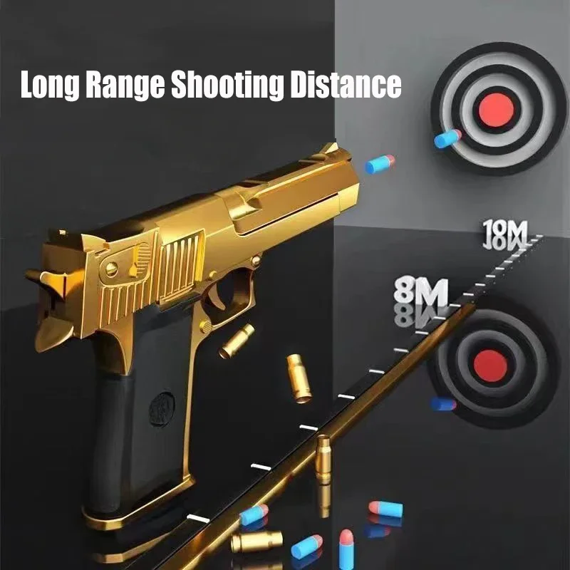 Shell Ejection Desert Eagle Soft Foam Bullet Toy Gun Airsoft Pistol Outdoor CS Weapon for Boys Girls Shooting Game Birthday Gift 3