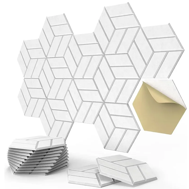 Self-adhesive Acoustic Panels Hexagon Sound Absorbing Soundproof Wall Panels To Absorb Noise Sound Proofing Foam 12Pack soundproof foam