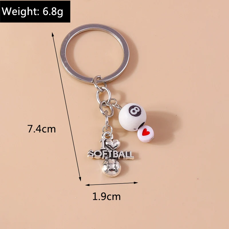 Kreativer Mini 3D Sport Ball Schlüsselanhänger Rugby Baseball Fußball Schlüsselanhänger Anhänger für Autoschlüsselhalter Handtasche Dekor Schmuck Geschenke – Detail 3