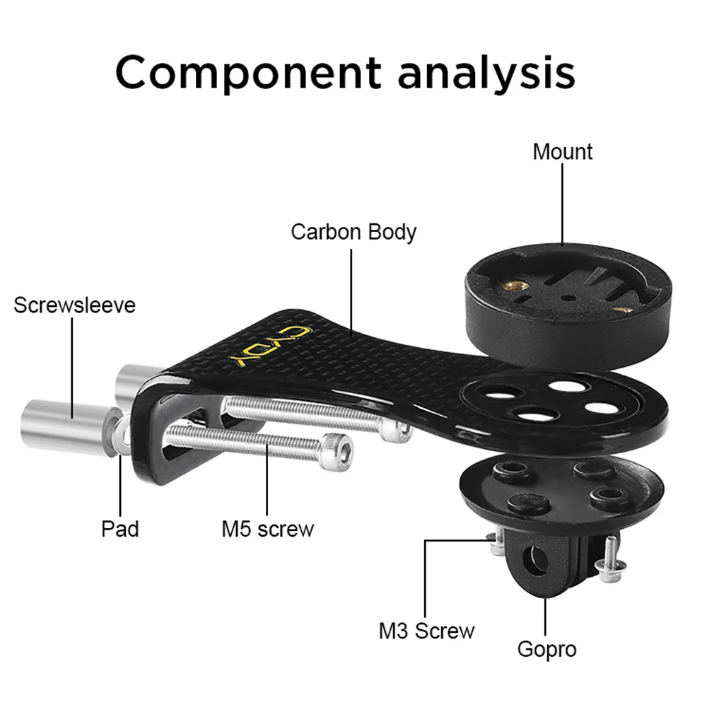 CYDY Carbon 3K Road Bicycle Computer Holder Garmin Edge