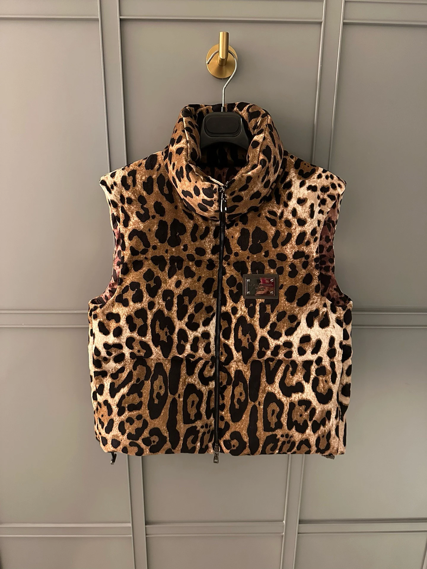 

EVACANDIS High Quality Women Autumn Winter New Velvet Leopard Printing Cotton Padded Vest Coat Chic Luxury Casual Warm Tops