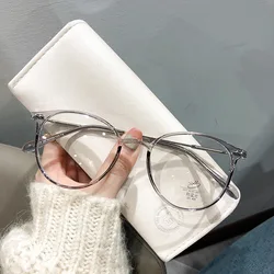 Stylish Women's Anti - Blue Light Myopia Glasses - Cute & Elegant Round Frame - -375 (Grey)