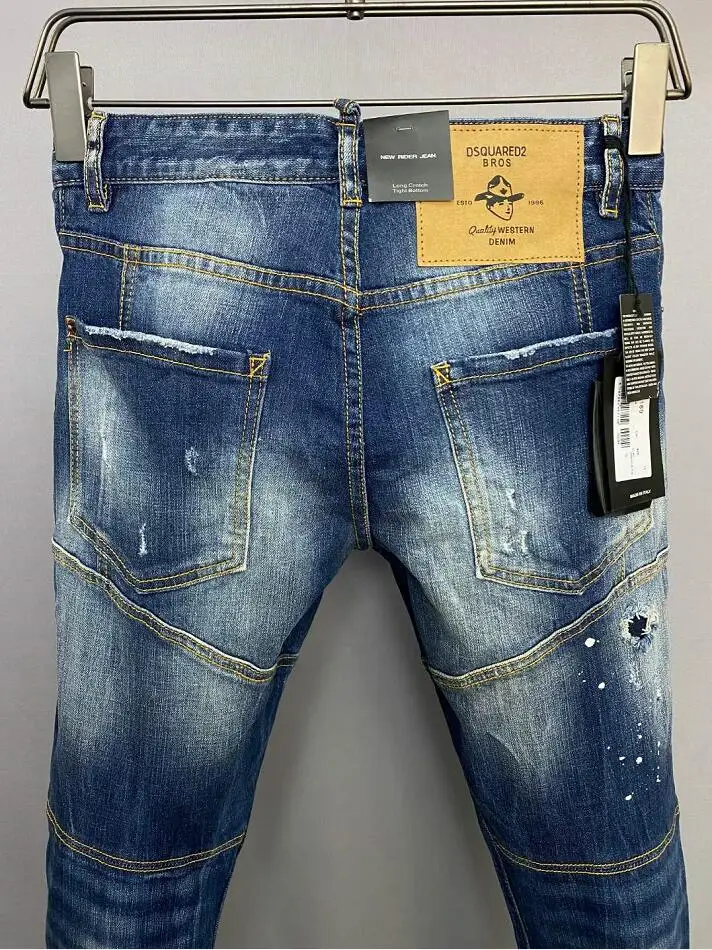 Dsquared2 microelasticity Jeans Straight Fit Street-Style Denim Pants A189# old navy jeans