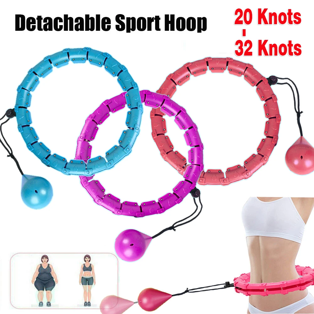 

32/24/28 Section Adjustable Sport Hoops Abdominal Waist Exercise Detachable Hoola Massage Fitness Hoop Training Weight Loss Gym