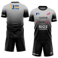 New Men's Padel Tennis Training Suit Premium Gradient Padel Shorts and T-Shirt Set Summer Quick Drying Sportswear Two-piece Set 1