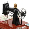 1pc Mini Sewing Machine Style Music Box Hand Crank Vintage Music Boxes Jewelry Box Christmas New Year Birthday Gifts 5
